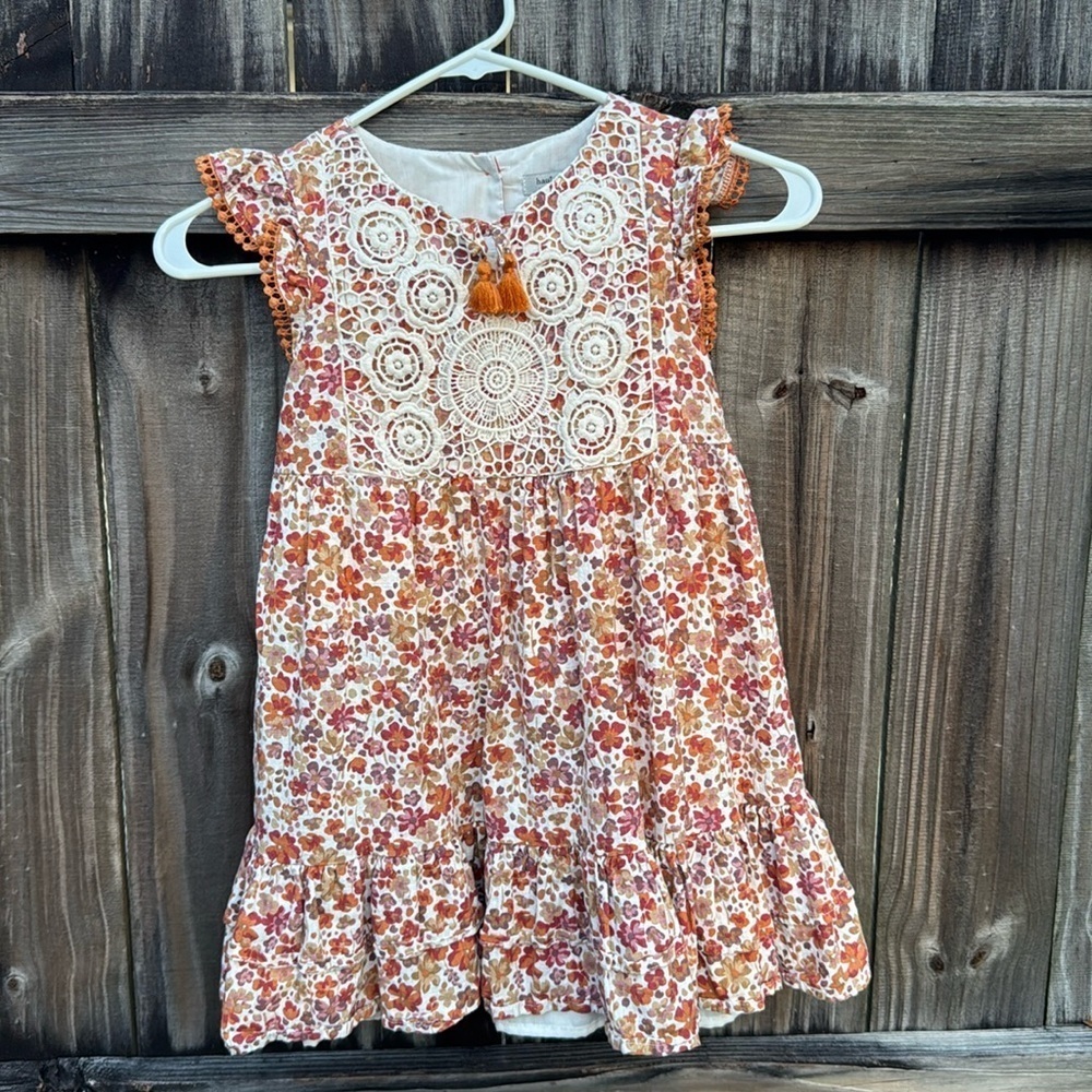 Haute Hippie orange floral dress, size 6 kids